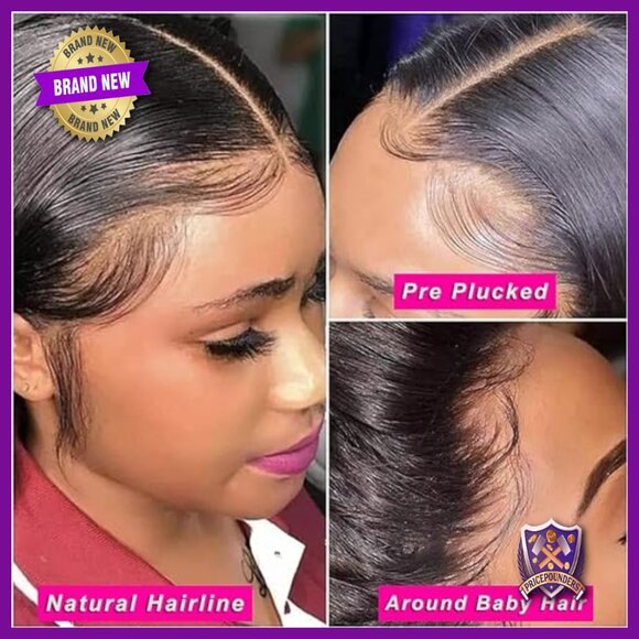 Straight 13x4 Lace Front Wig Human Hair 180% Density Glueless main image 5